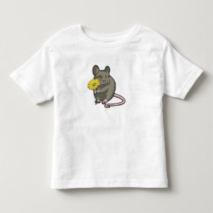 T-shirt Pour Les Tous Petits Rat avec fleurs jaunes