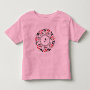 T-shirt Pour Les Tous Petits Red May bague de lis Personnalisé Monogramme Initi