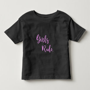 T-shirt Pour Les Tous Petits Règle pour filles - Texte rose Inspirationnel mign