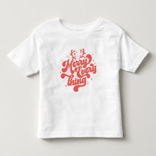 T-shirt Pour Les Tous Petits Retro Red White Merry tout Joyeux Noël