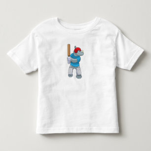 T-shirt Pour Les Tous Petits Rhino au cricket avec chauve-souris de cricket