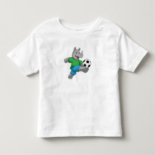T-shirt Pour Les Tous Petits Rhino comme joueur de football avec Soccer