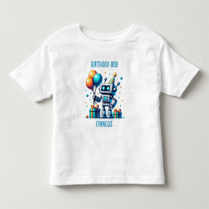 T-shirt Pour Les Tous Petits Robot Pixel Pixel Personnalisé Anniversaire