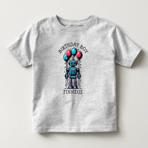 T-shirt Pour Les Tous Petits Robot Theme Birthday Boy