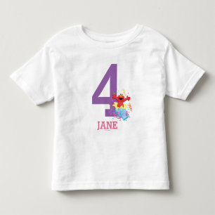 T-shirt Pour Les Tous Petits Rue Sésame Elmo Girl's 4th Birthday