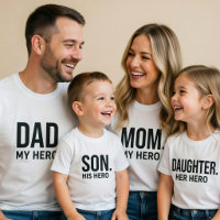 Sa chemise de héros est assortie aux tenues de pap