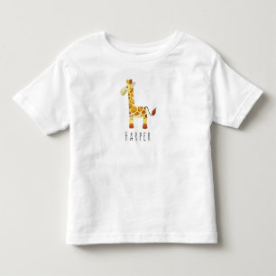 T-shirt Pour Les Tous Petits Safari de la Girafe Cute Unisex à l'aquarelle