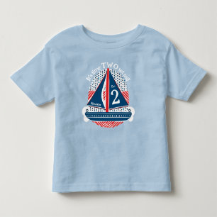 T-shirt Pour Les Tous Petits Sailboat Splash 2e anniversaire Rouge Blanc Bleu
