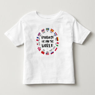 T-shirt Pour Les Tous Petits Salutations autour du monde, Bonjour dans toutes l