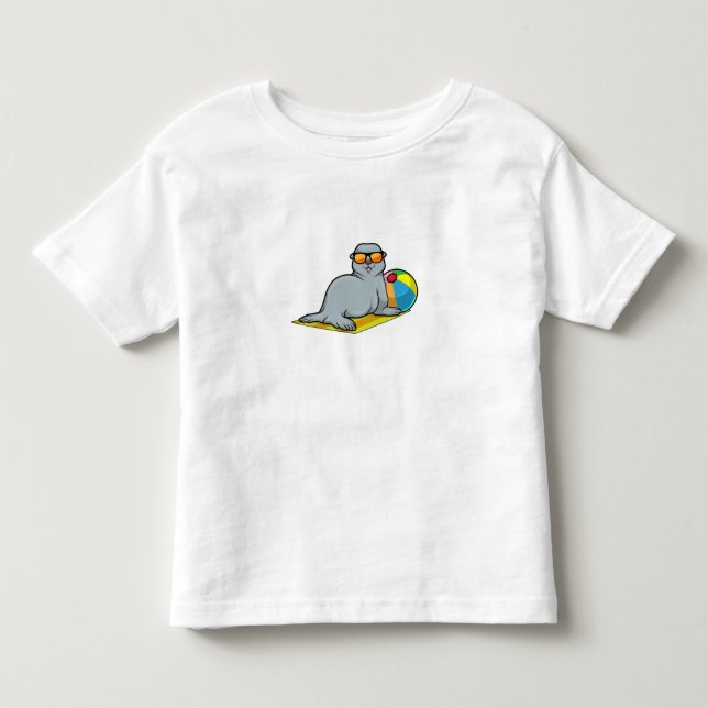 T-shirt Pour Les Tous Petits Sceau à Sunbathing avec Water polo (Devant)