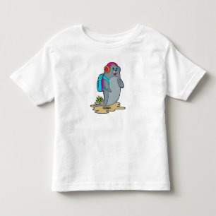 T-shirt Pour Les Tous Petits Sceller comme randonneur avec sac à dos