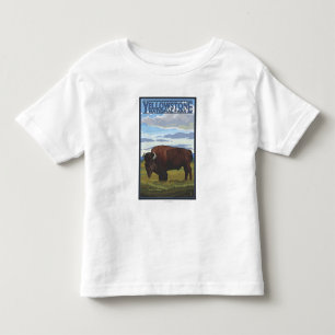 T-shirt Pour Les Tous Petits Scène de bison - parc national de Yellowstone