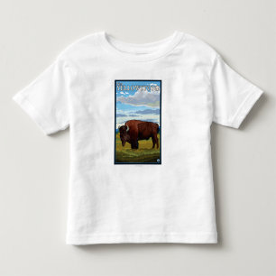 T-shirt Pour Les Tous Petits Scène de bison - Yellowstone occidental, Montana