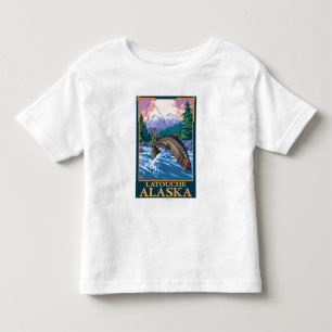 T-shirt Pour Les Tous Petits Scène de pêche de mouche - Latouche, Alaska