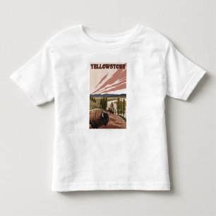 T-shirt Pour Les Tous Petits Scène de YellowstoneBison