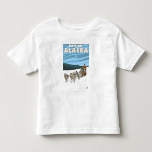 T-shirt Pour Les Tous Petits Scène Sledding de chien - Dawson, Alaska