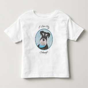 T-shirt Pour Les Tous Petits Schnauzer (Miniature) Peinture - Chien original mi
