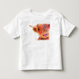 T-shirt Pour Les Tous Petits Scottish Highland Cow ' SWEET SATSUMA ' par Shirle