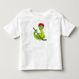 T-shirt Pour Les Tous Petits Serpent au hockey sur glace avec bâton de hockey s