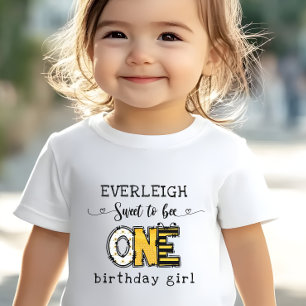T-shirt Pour Les Tous Petits Si doux d'être un premier anniversaire floral abei