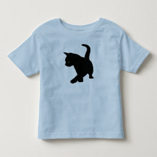 T-shirt Pour Les Tous Petits Silhouette de chat noir bébé mignon queue tenue ha