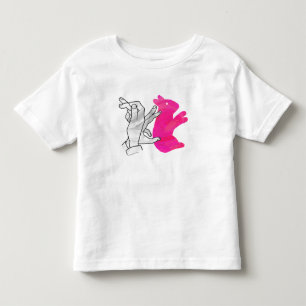 T-shirt Pour Les Tous Petits Silhouette main Rabbit rose