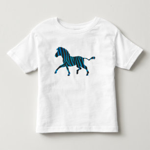 T-shirt Pour Les Tous Petits Silhouette noir et bleu Zebra