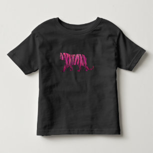 T-shirt Pour Les Tous Petits Silhouette rose chaud et tigre noir