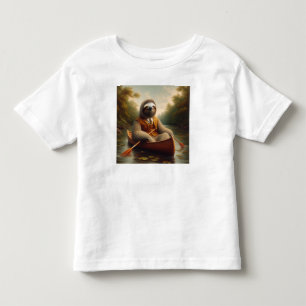T-shirt Pour Les Tous Petits Sloth Dans Un Canoë