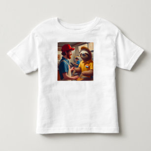 T-shirt Pour Les Tous Petits Sloth Fast Food Worker