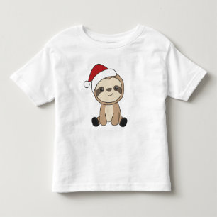 T-shirt Pour Les Tous Petits Sloth Noël Neige Hiver Animaux Paresseux