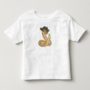 T-shirt Pour Les Tous Petits Snake as Pirate with Hook Hand & Eye patch