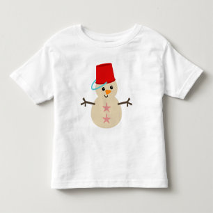 T-shirt Pour Les Tous Petits Snowman mignon fait de sable avec seau pour Casque