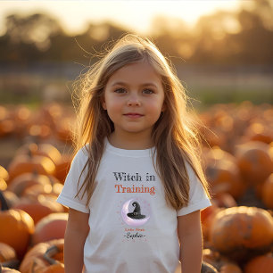T-shirt Pour Les Tous Petits Sorcière Personnalisée en Formation – Halloween