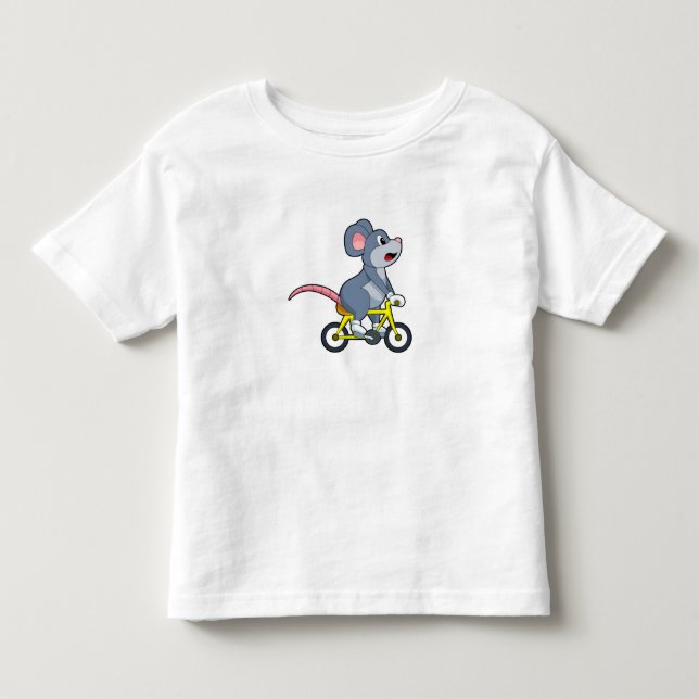 T-shirt Pour Les Tous Petits Souris avec bicyclette (Devant)