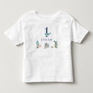 T-shirt Pour Les Tous Petits Sous la mer 1er bébé garçon mignonne bleu aquarell