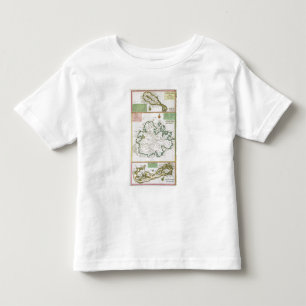 T-shirt Pour Les Tous Petits St Kitts, Antigua et Bermudes, détail d'une carte