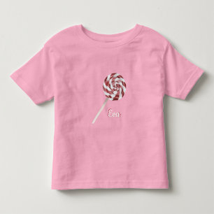 T-shirt Pour Les Tous Petits Sucre de canne Swirl Lollipop avec le nom Toddler 