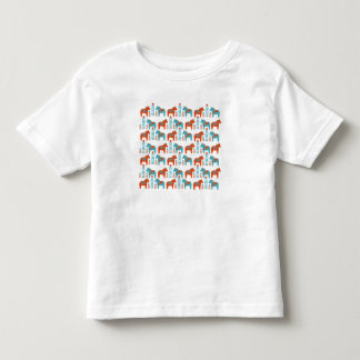 T-shirt Pour Les Tous Petits Suédois Folk Art Dola Chevaux et Fleurs Motif