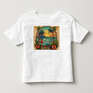T-shirt Pour Les Tous Petits Sunset Serenity : Tranquil Beach Scene T-Shirt"
