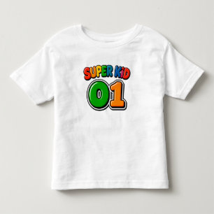 T-shirt Pour Les Tous Petits Super Enfant 01 Lettres Bulles Colorées