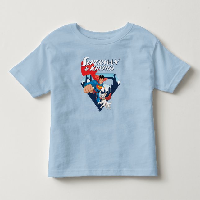 T-shirt Pour Les Tous Petits Superman et Krypto s'envolent (Devant)