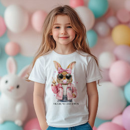 T-shirt Pour Les Tous Petits Sympa Cool Bunny Peace Signal Texte personnalisé F