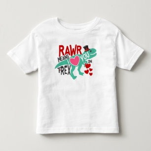 T-shirt Pour Les Tous Petits T-Rex dans un Top Hat Rawr signifie que je t'aime