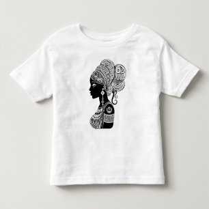T-shirt Pour Les Tous Petits Tatouage Tribal Portrait de Fille Africaine