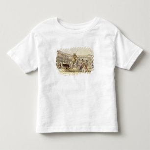 T-shirt Pour Les Tous Petits Taureau chargeant un picador, 1865 (litho de
