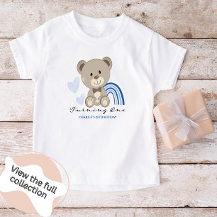 T-shirt Pour Les Tous Petits Teddy Bear 1st Birthday Blue