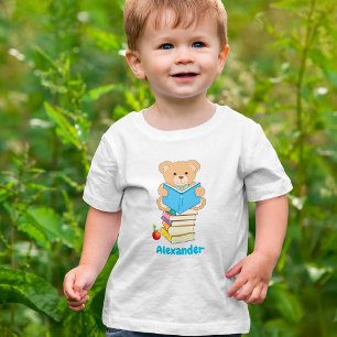 T-shirt Pour Les Tous Petits Teddy Bear Lit Ses Livres Personnalisés