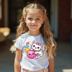 T-shirt Pour Les Tous Petits Tee-shirt bébé chat mignon Y2K scintillant