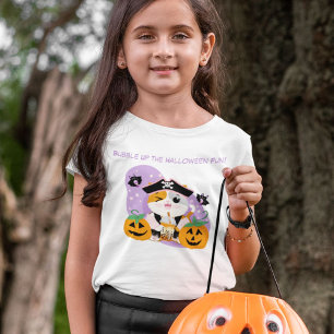 T-shirt Pour Les Tous Petits Thé à bulles avec un chat kawaii pirate Halloween